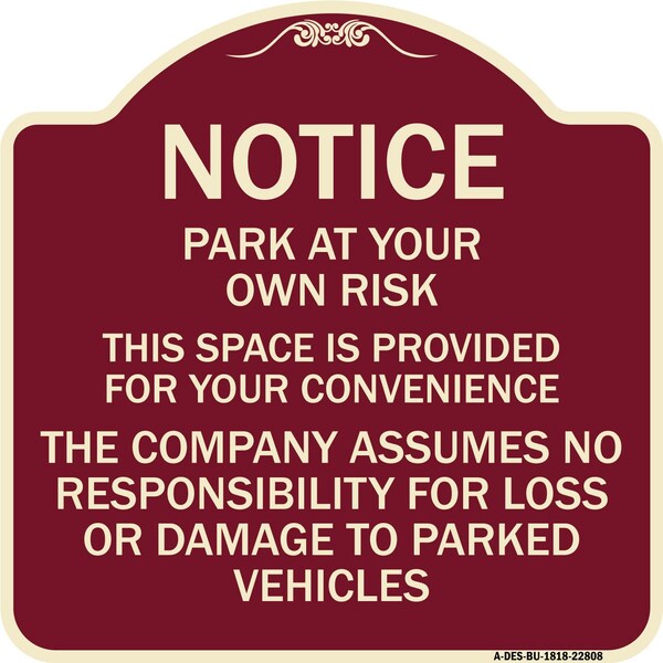 Signmission This Space Is Provided for Your Convenience the Company Assumes No Responsibility for, BU-1818-22808 A-DES-BU-1818-22808 - main